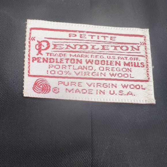 Vtg Pendleton Suit Jacket Women’s PS Black Houndstooth Plaid Cropped Slits 1960s - Picture 6 of 16